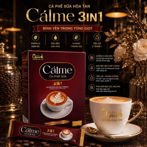 QUEEN COFFEE CALME – CÀ PHÊ SỮA HOÀ TAN 3IN1